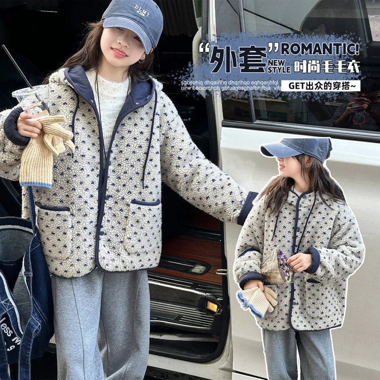 2025冬季新款皮草/仿皮草甜美风冬季爱心女童中大童
