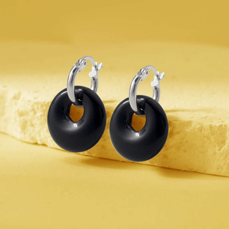 宜品嫣然 925银耳饰 纯银耳环女气质耳坠简约百搭时尚2025年新款