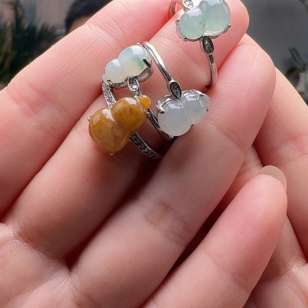 翡翠戒指银S925镶嵌多样性发货其一