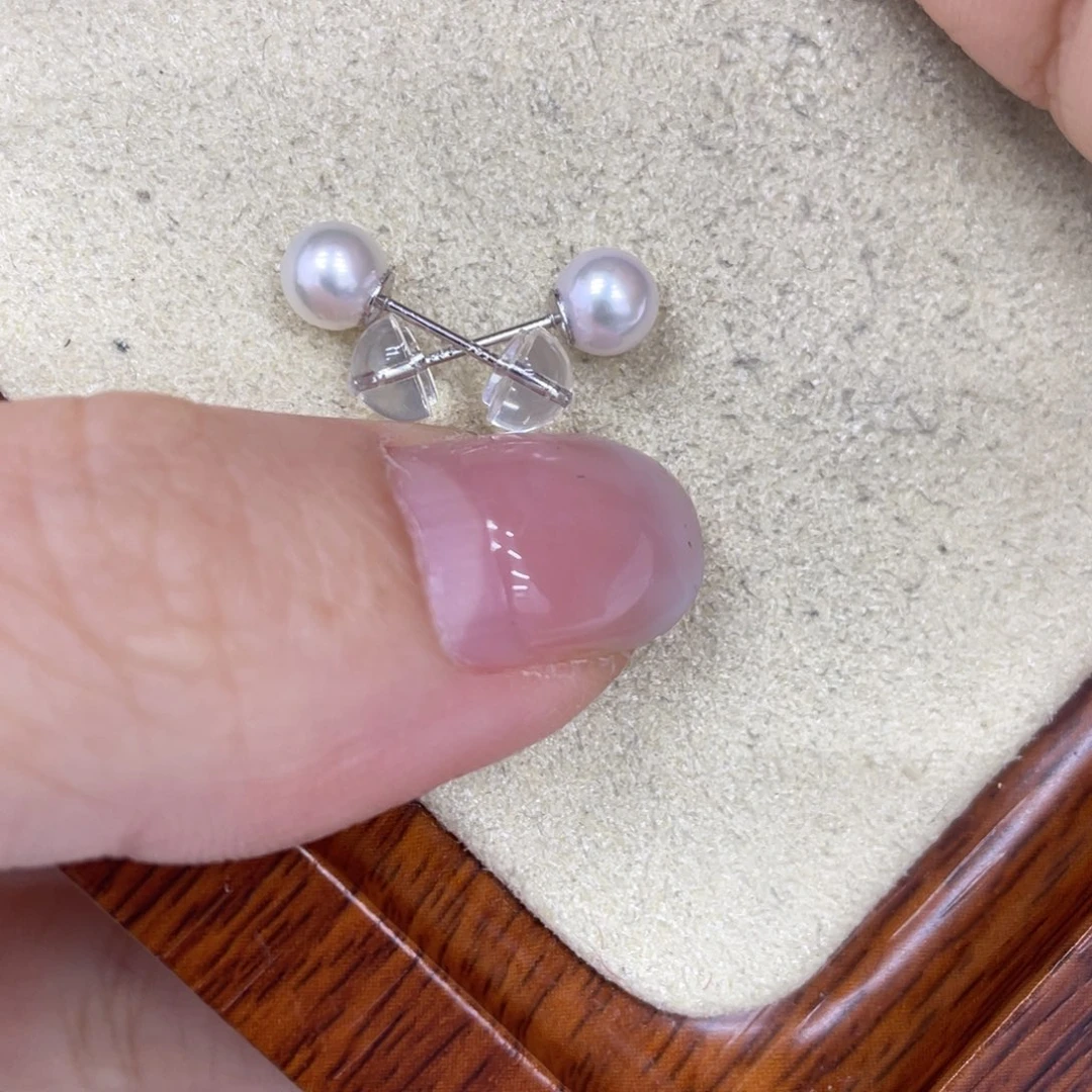 耳饰银S925镶嵌海水珍珠