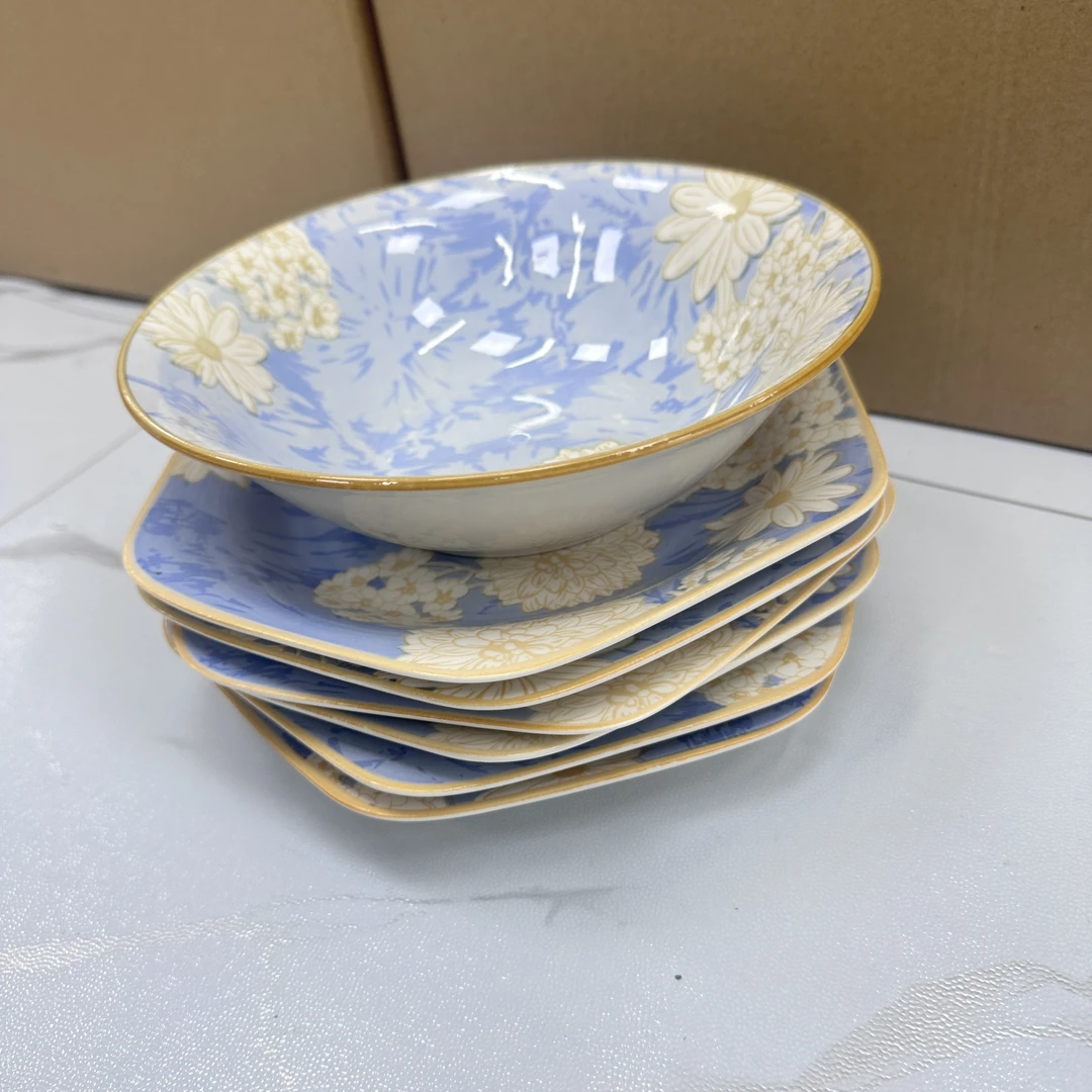 高颜值六角盘菱形彩盘b