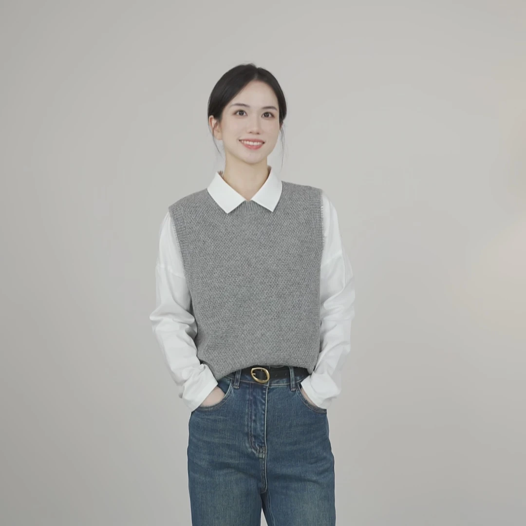 小禾【琉璃马甲】叠穿无袖毛衣坎肩显瘦圆领针织马甲背心
