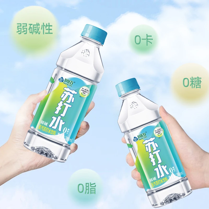 润田苏打水380ml整箱24瓶柠檬原味无糖弱碱性饮料无汽0糖0脂饮用