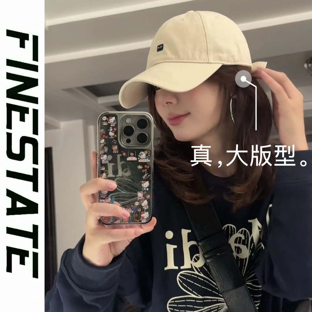 FINESTATE真大版型大头大脸显脸小棒球帽鸭舌帽棉加宽加长加大女