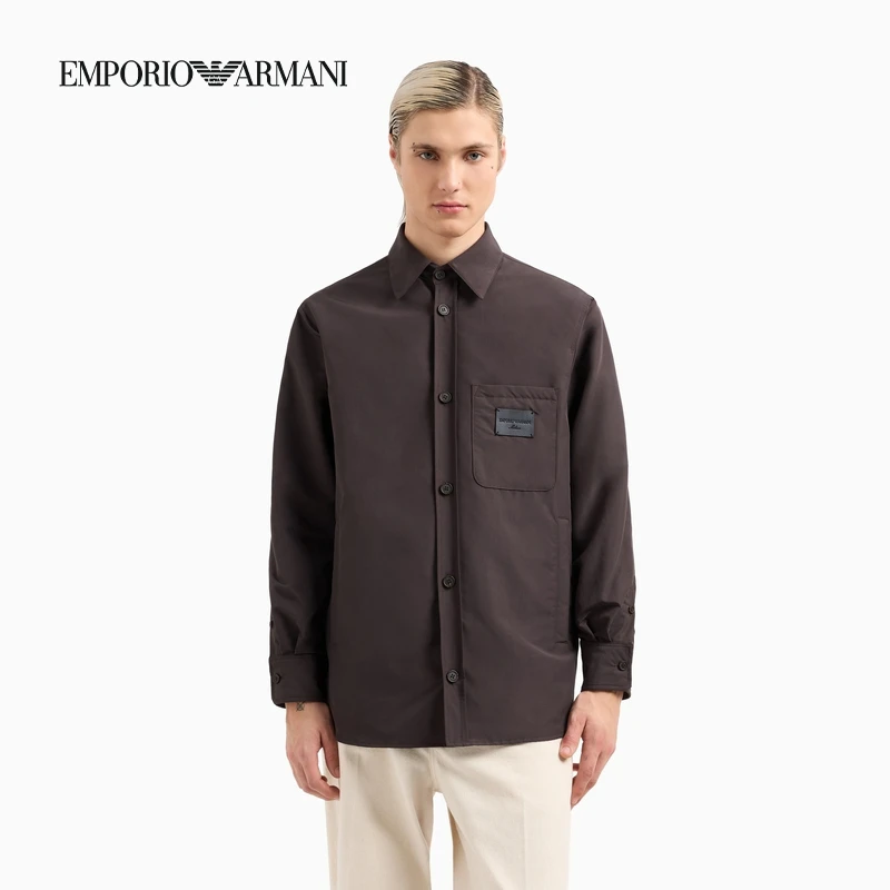 TC-EMPORIO ARMANI/夏季新款男长袖宽松廓形纽扣衬衫官方外套