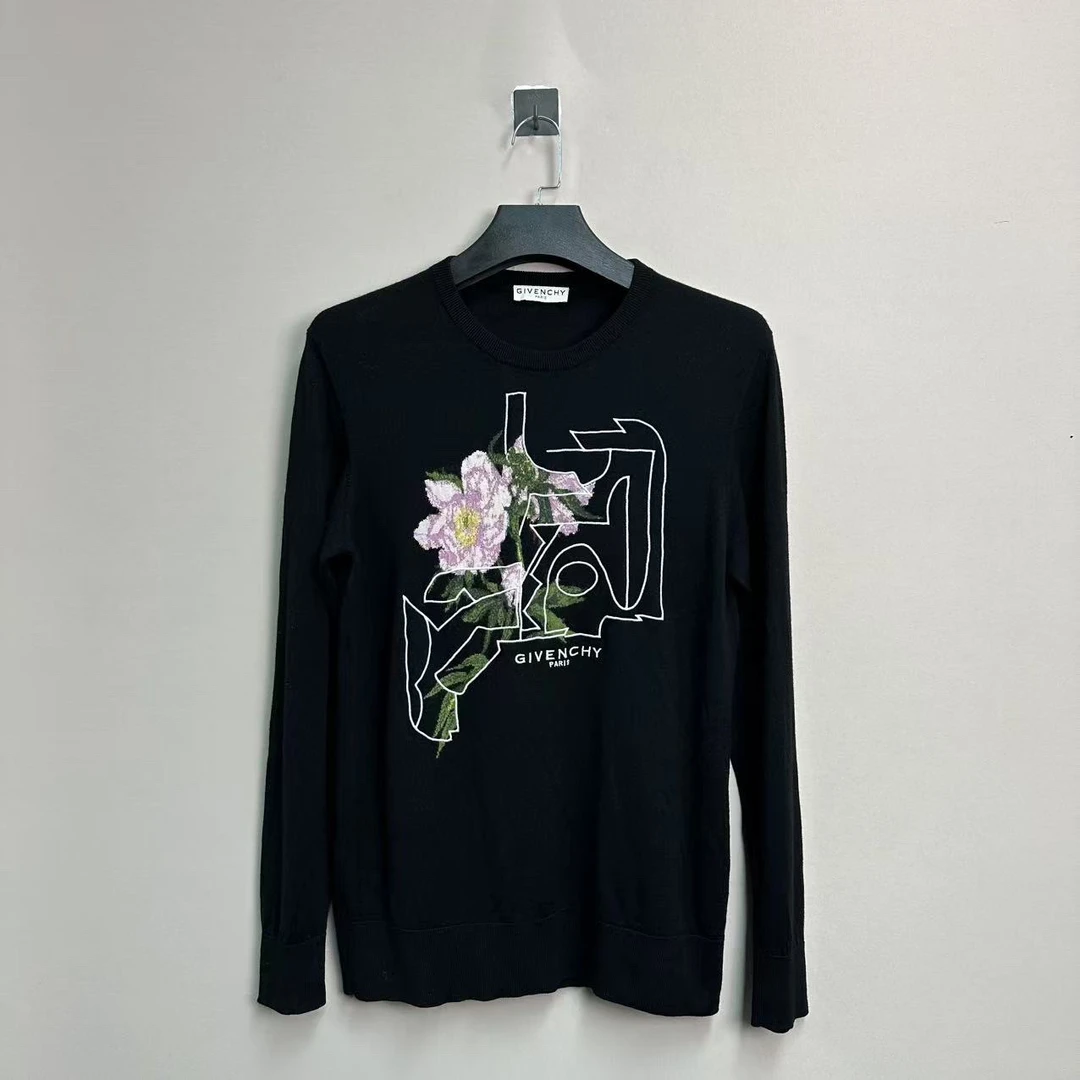 全新未使用 Givenchy/纪梵希 新款花卉字母毛衣/L码/价8900