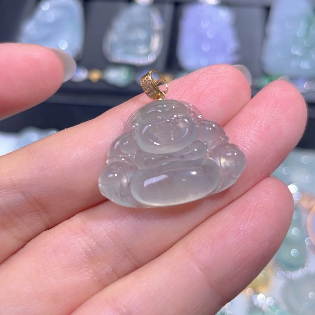 颈饰18K金镶嵌翡翠翡翠