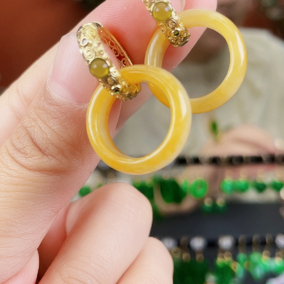 翡翠未镶嵌耳饰饰品