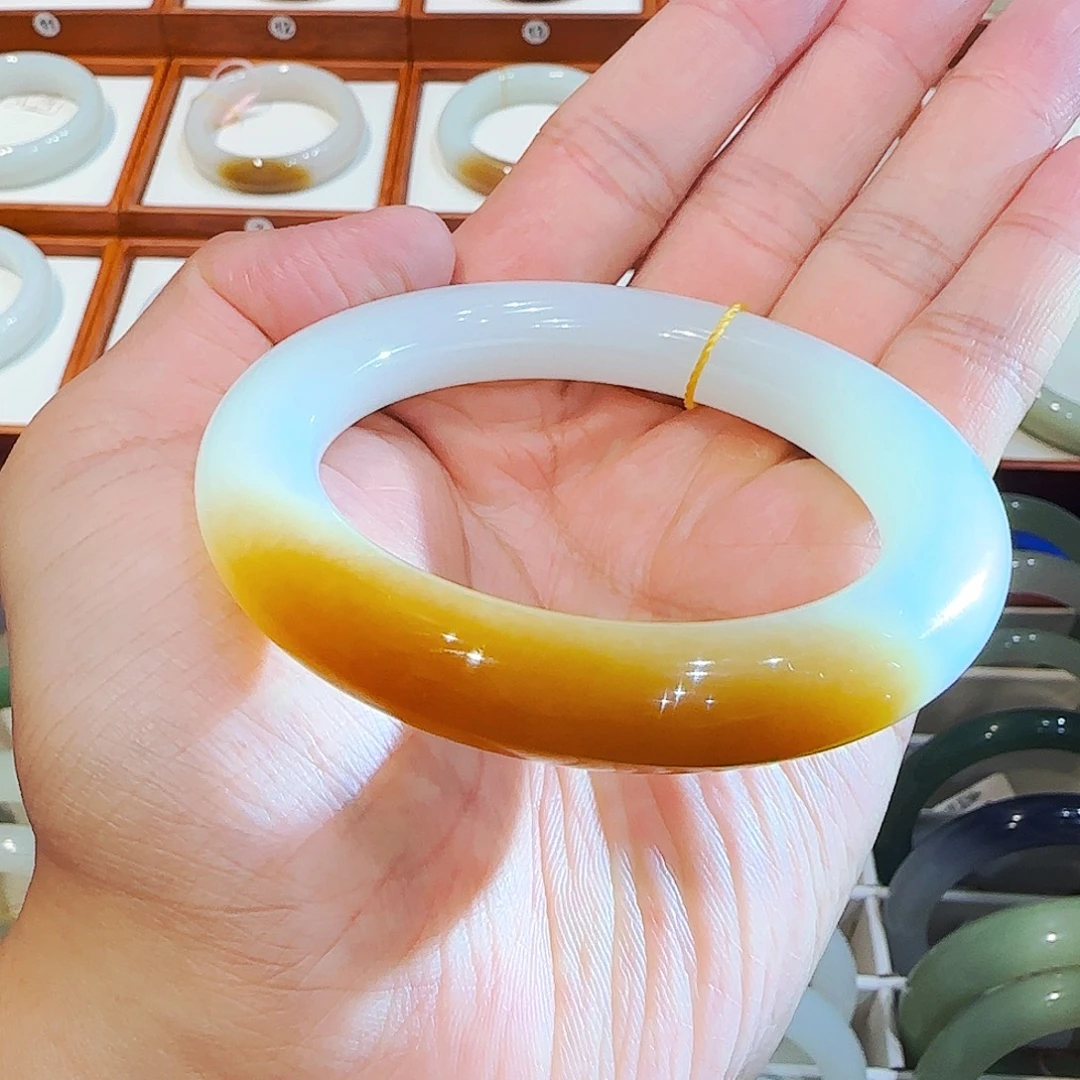 未镶嵌手镯和田玉且末胖圆一抹糖57 58 59