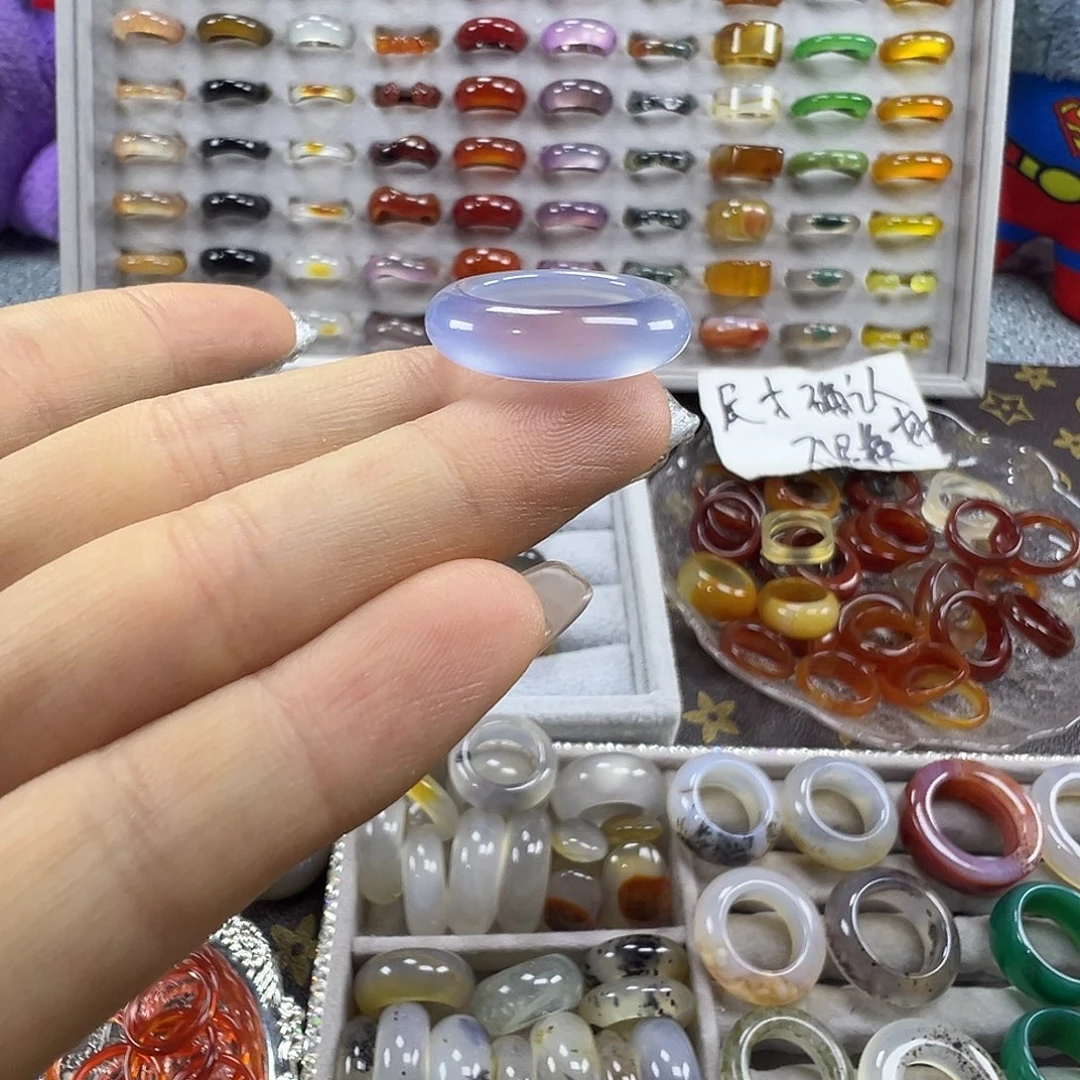 玛瑙/玉髓未镶嵌戒圈B14不退换16.1港12
