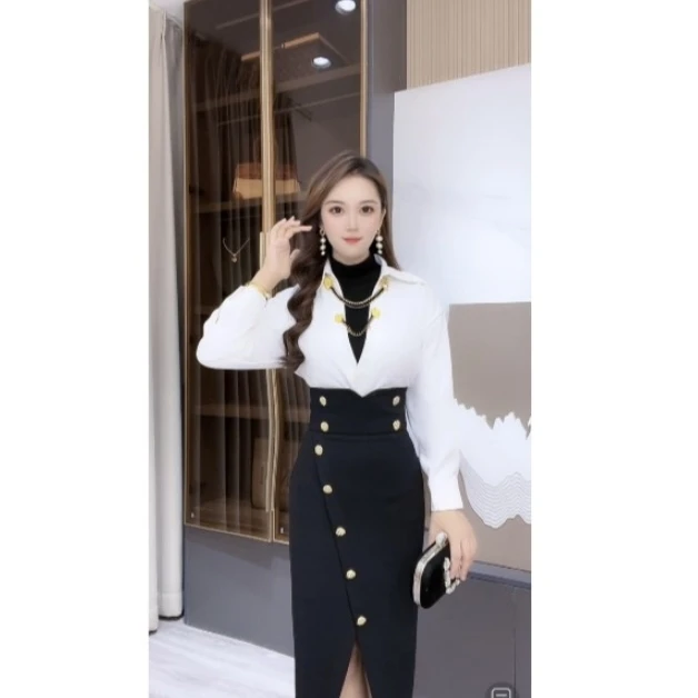 芙娜妮春季新款优雅气质两件套显瘦减龄中国风时尚套装F2331820