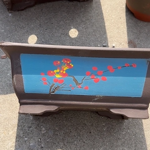 紫砂宜兴紫砂花盆32蓝点彩马槽新品