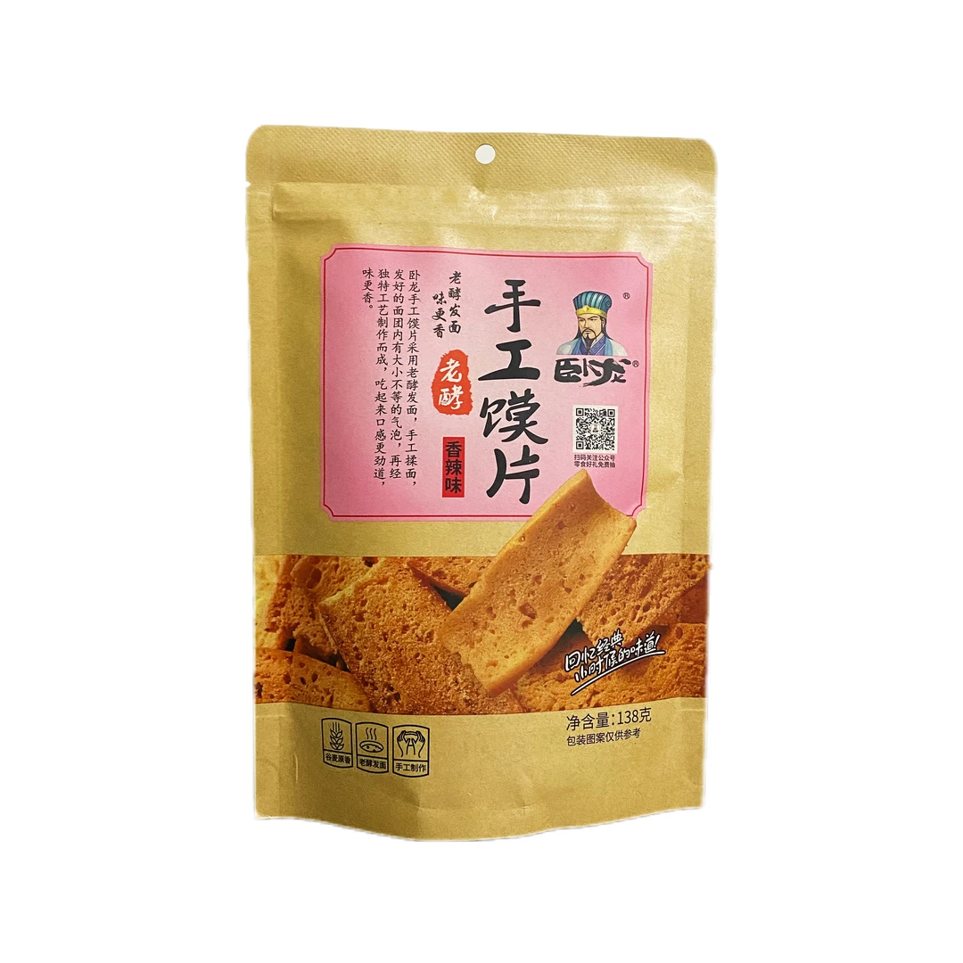 卧龙 手工膜片 香辣味138g/袋解馋零食
