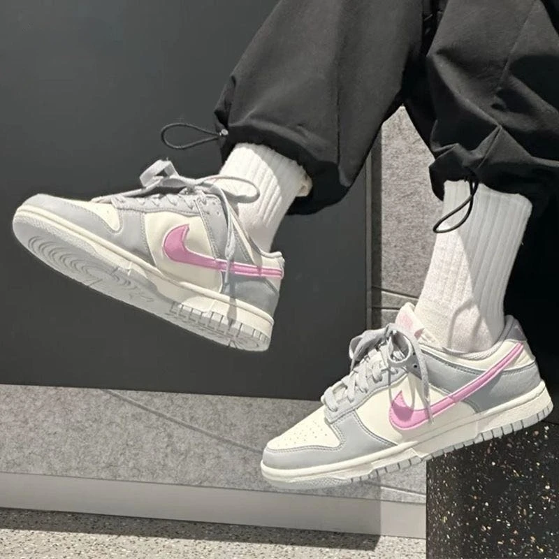 Nike/耐克Dunk Low灰白粉复古低帮时尚百搭舒适板鞋DD1873-002