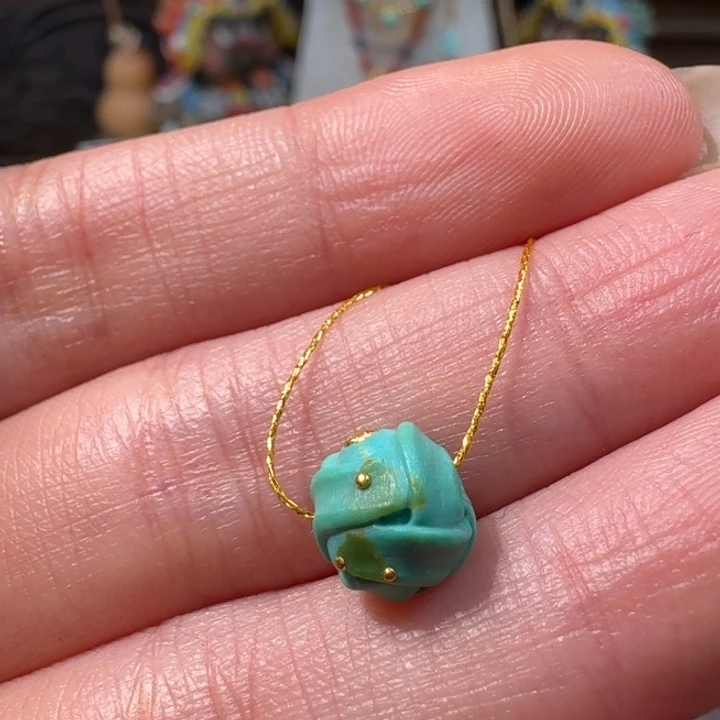 绿松石未镶嵌绣球珠