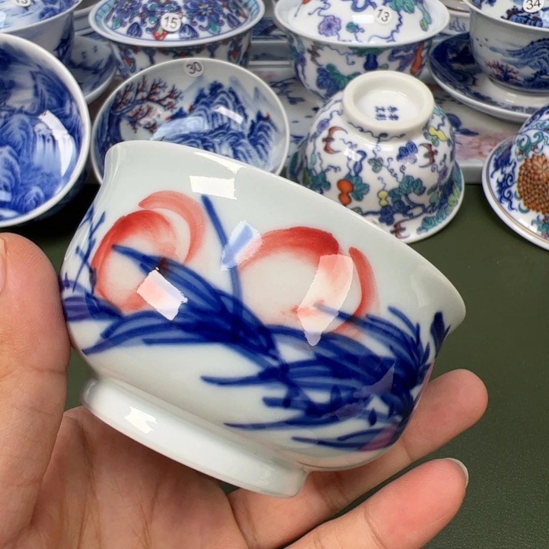 陶瓷景德镇纯手工纯手绘茶具木木44