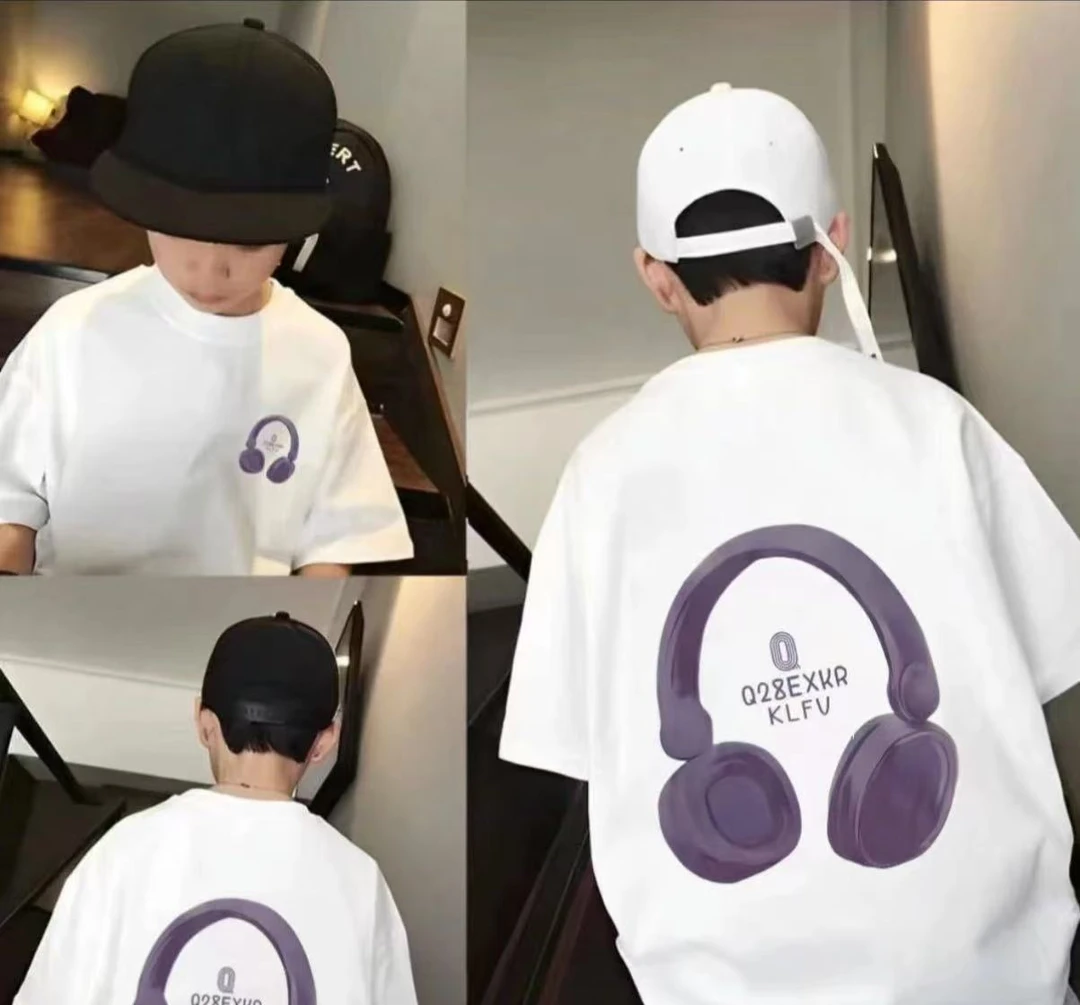 2025年夏季新款帅气百搭纯棉短袖T恤中大童男童新款潮酷半袖上衣