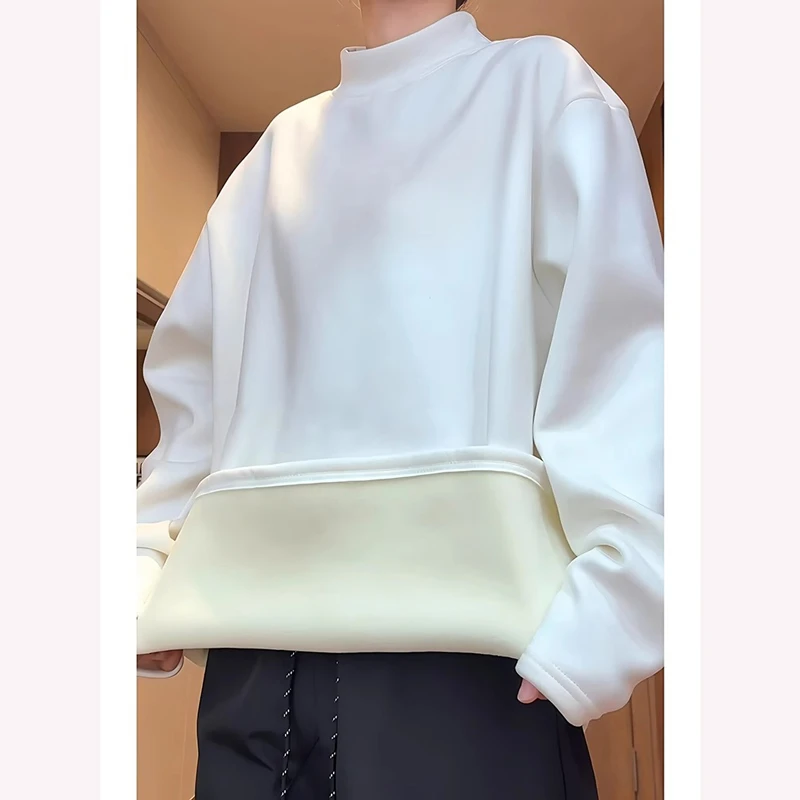 王嘉尔同款高领软糯德绒打底衫男士秋冬大衣内搭长袖t恤加厚卫衣J