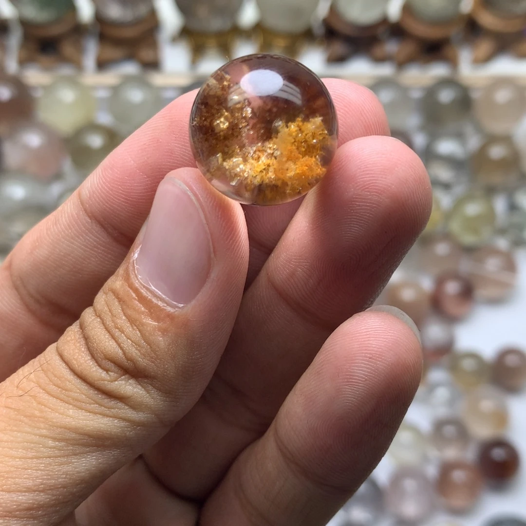 M***i水晶珠宝半成品未镶嵌黄幽灵球