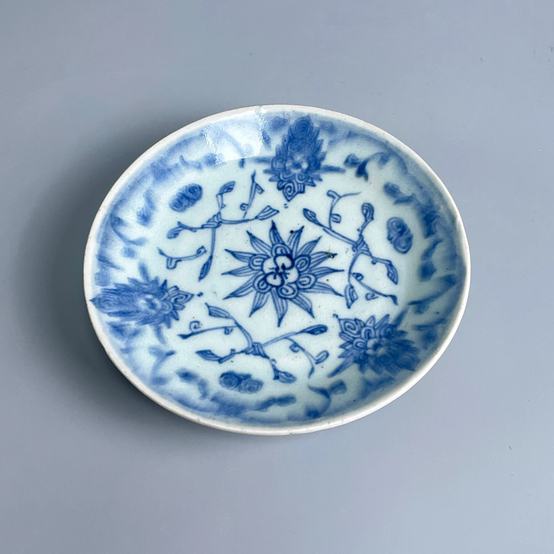瓷器/古董清道光青花小盘-M2XLX000C59/收藏/文物/绣花张