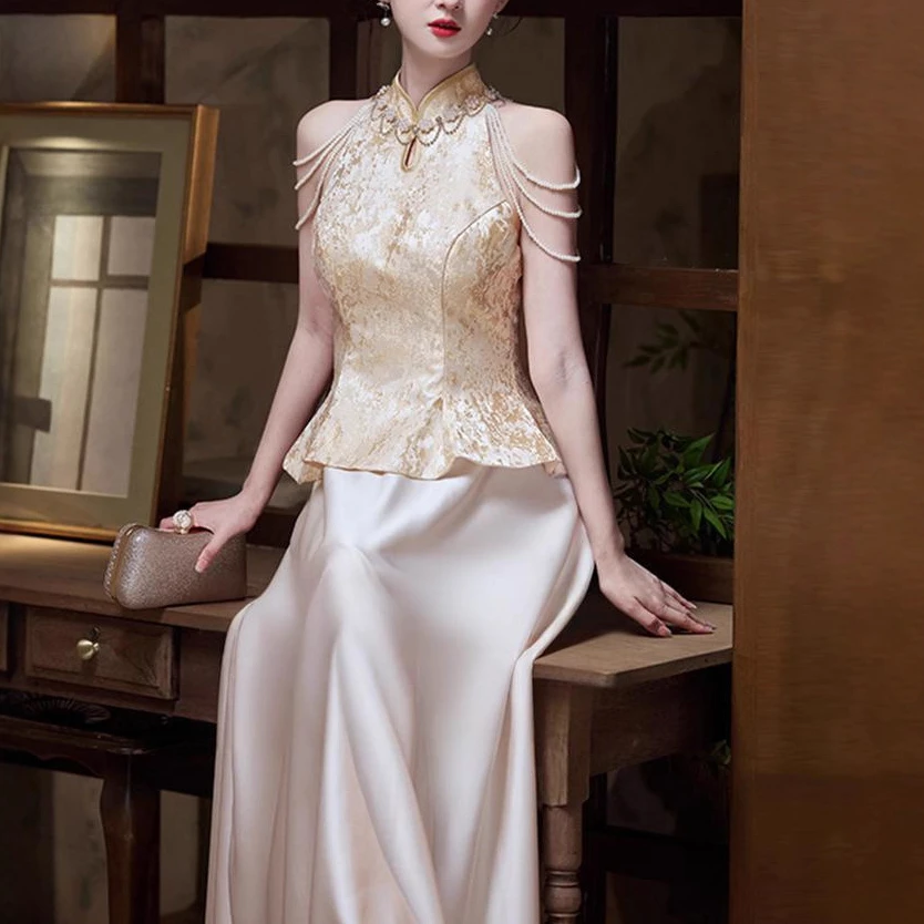 旗袍晚礼服2025新款高级感轻奢小众高端新中式敬酒服新娘晨袍订婚