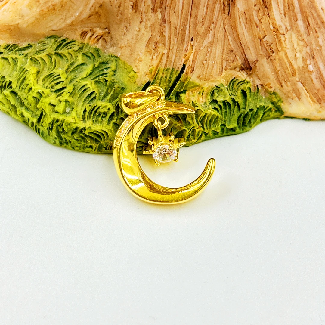 足金999 镶嵌 星月之恋吊坠 5D黄金A1