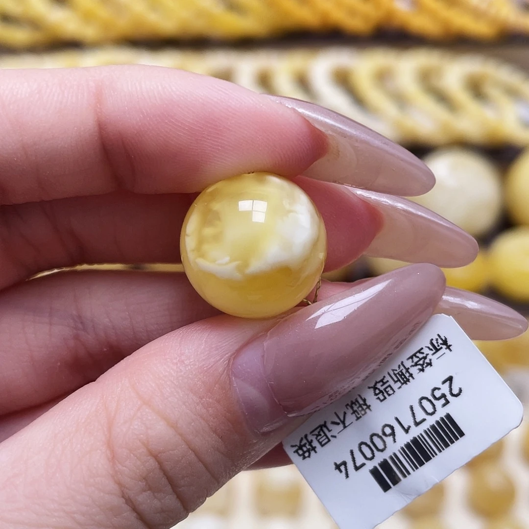 琥珀未镶嵌裸石16.1mm圆珠