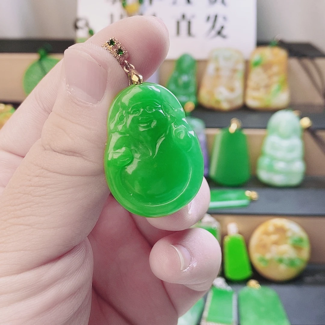 翡翠银S925镶嵌吊坠(赠链)