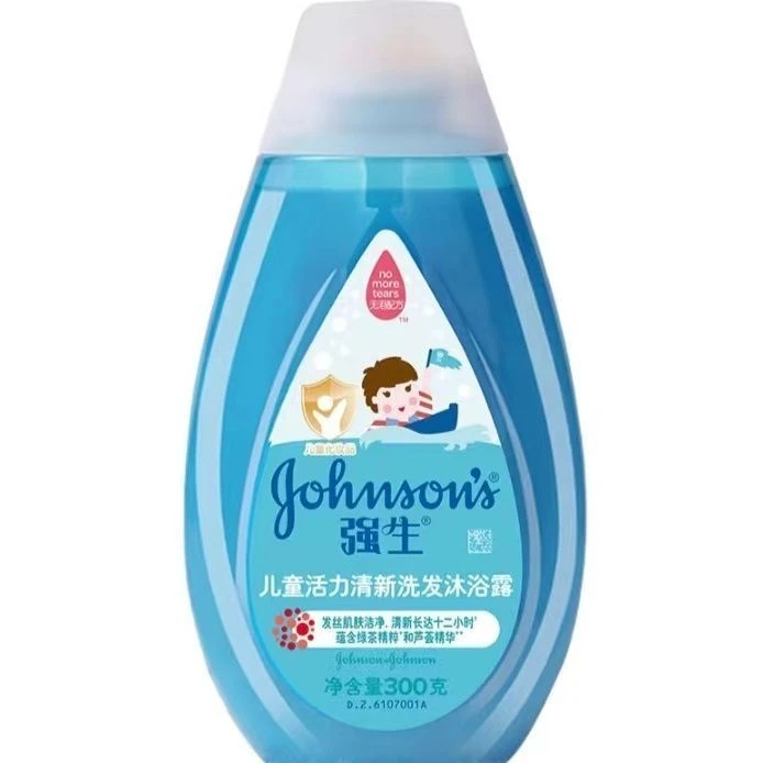 强生婴儿活力清新洗发沐浴露二合一300ml温和润肤清爽滋养水润