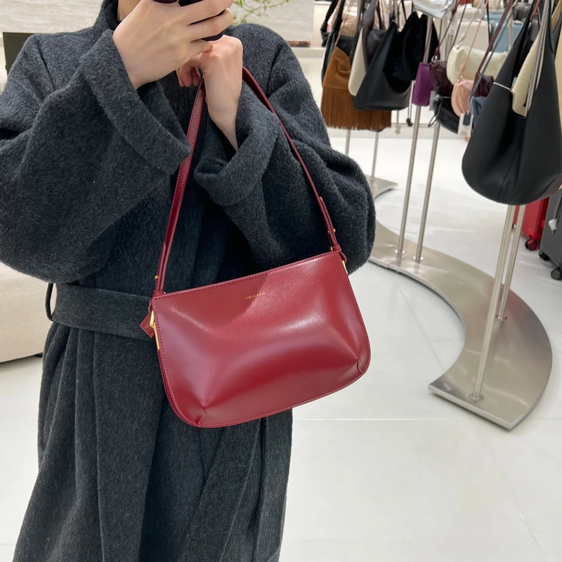 希哥家 新款流行法式牛皮腋下包高级感小众单肩斜挎手提包9055