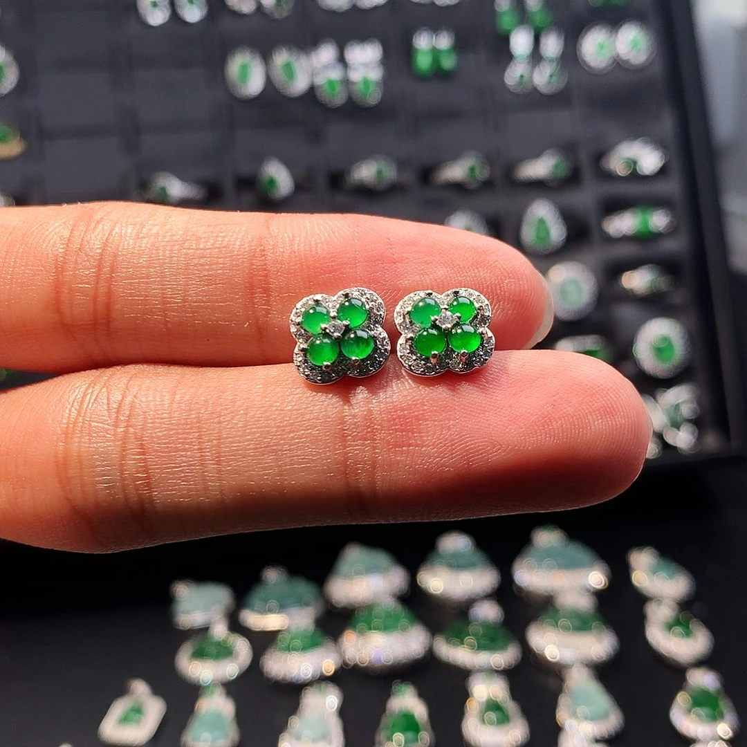 翡翠未镶嵌耳钉耳钉