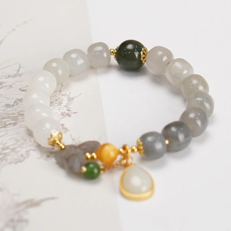 L【晚风】和田玉蜜蜡轻奢简约气质百搭老型手串多样性发