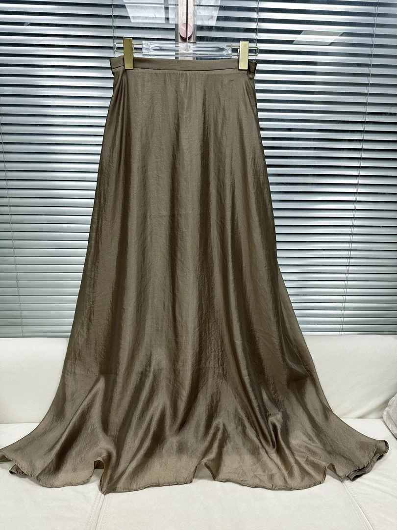 【法式复古】夏季轻盈A字大裙摆珍珠光泽半身裙微瑕