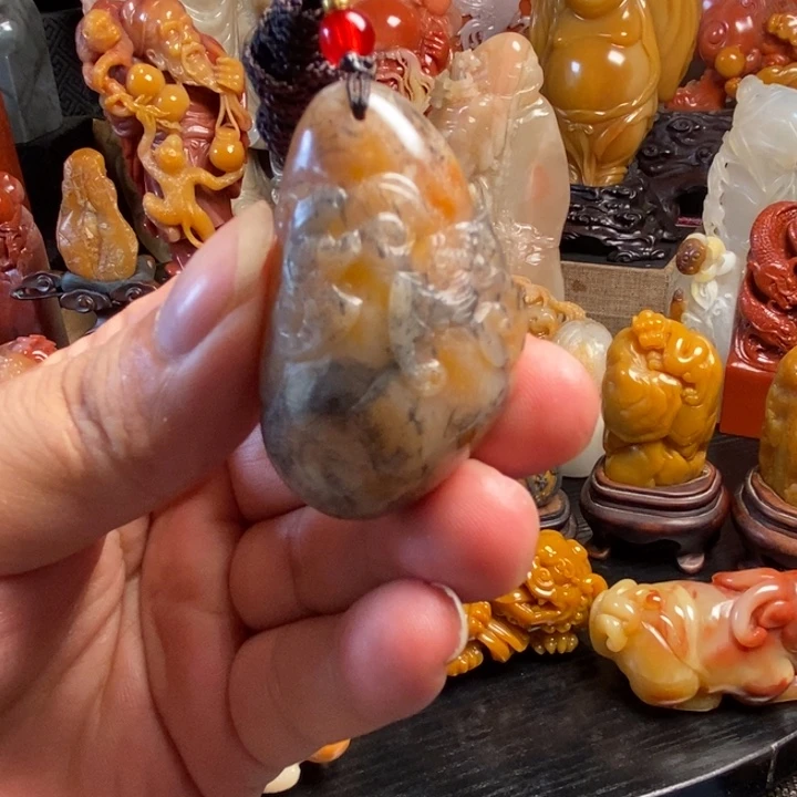 寿山石印石牛蛋石头