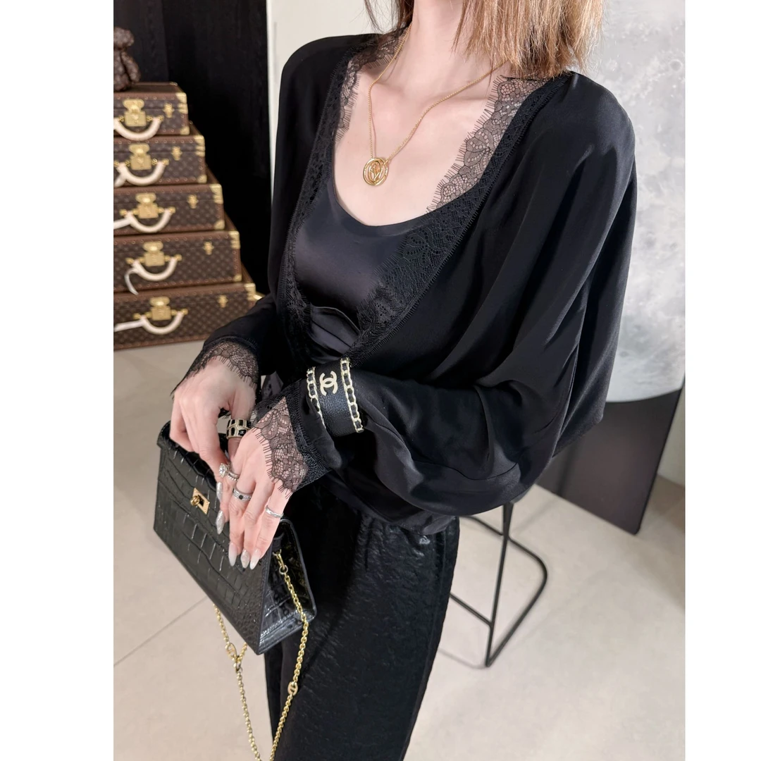 MYYS【蕾丝外搭】2025新款花边拼接百搭气质防晒披肩[后衣长59cm]