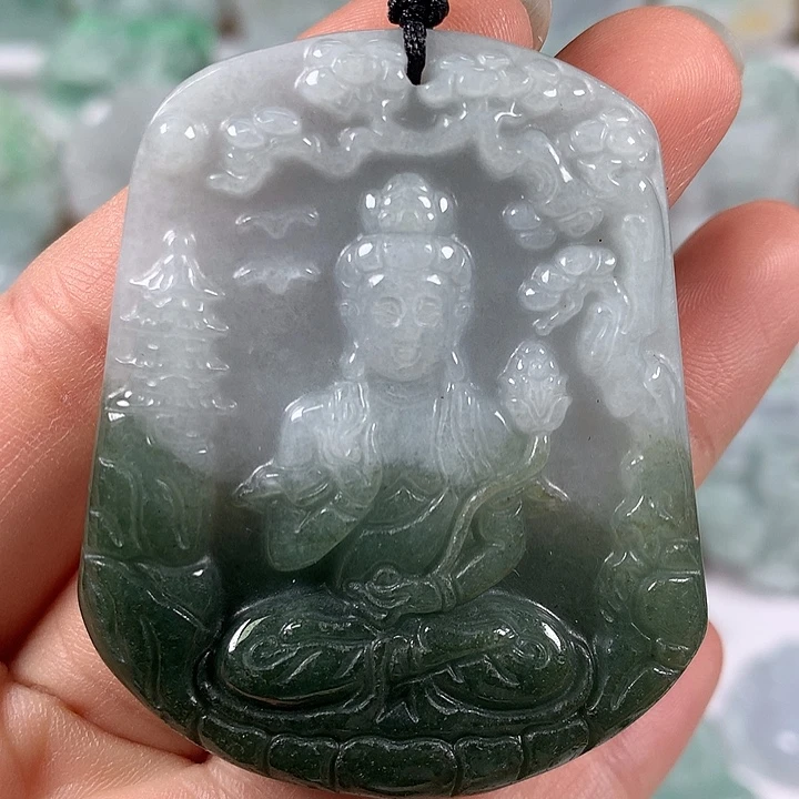 翡翠未镶嵌颈饰观音福利有棉感福利