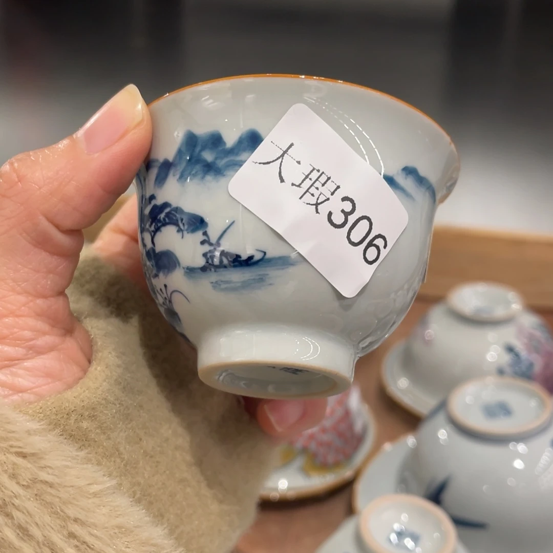 有瑕釉下彩纯手绘