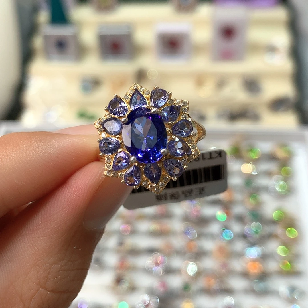 坦桑石戒指银S925镶嵌