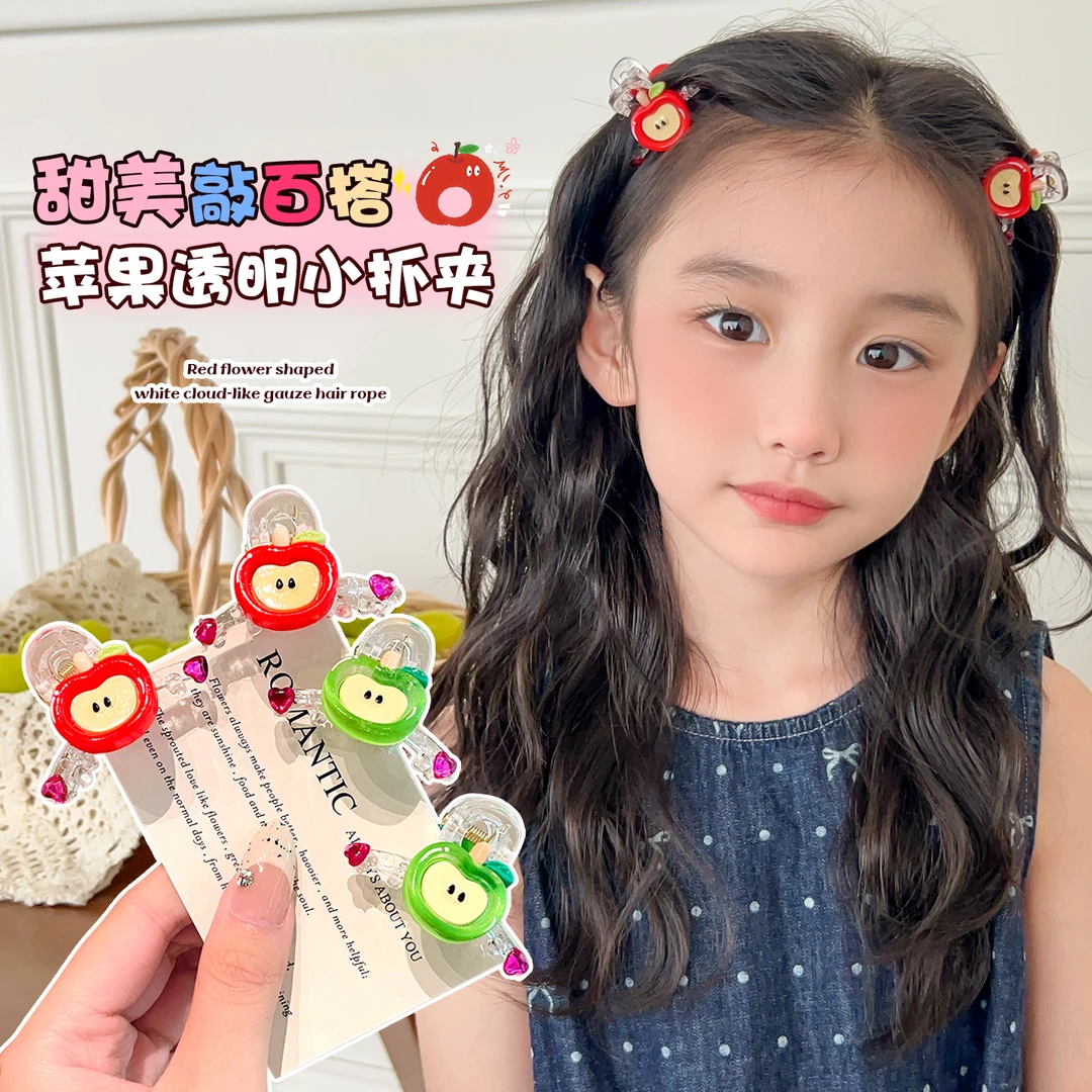 2025可爱风抓夹休闲风女发夹碎发夹透明公主风儿童女童网红小抓夹