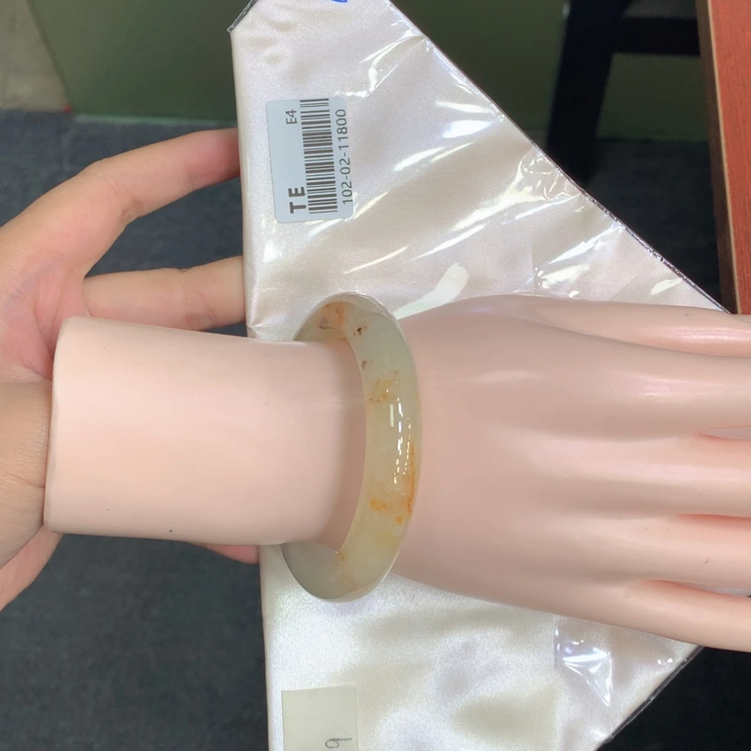 翡翠未镶嵌手镯54正桂花糕