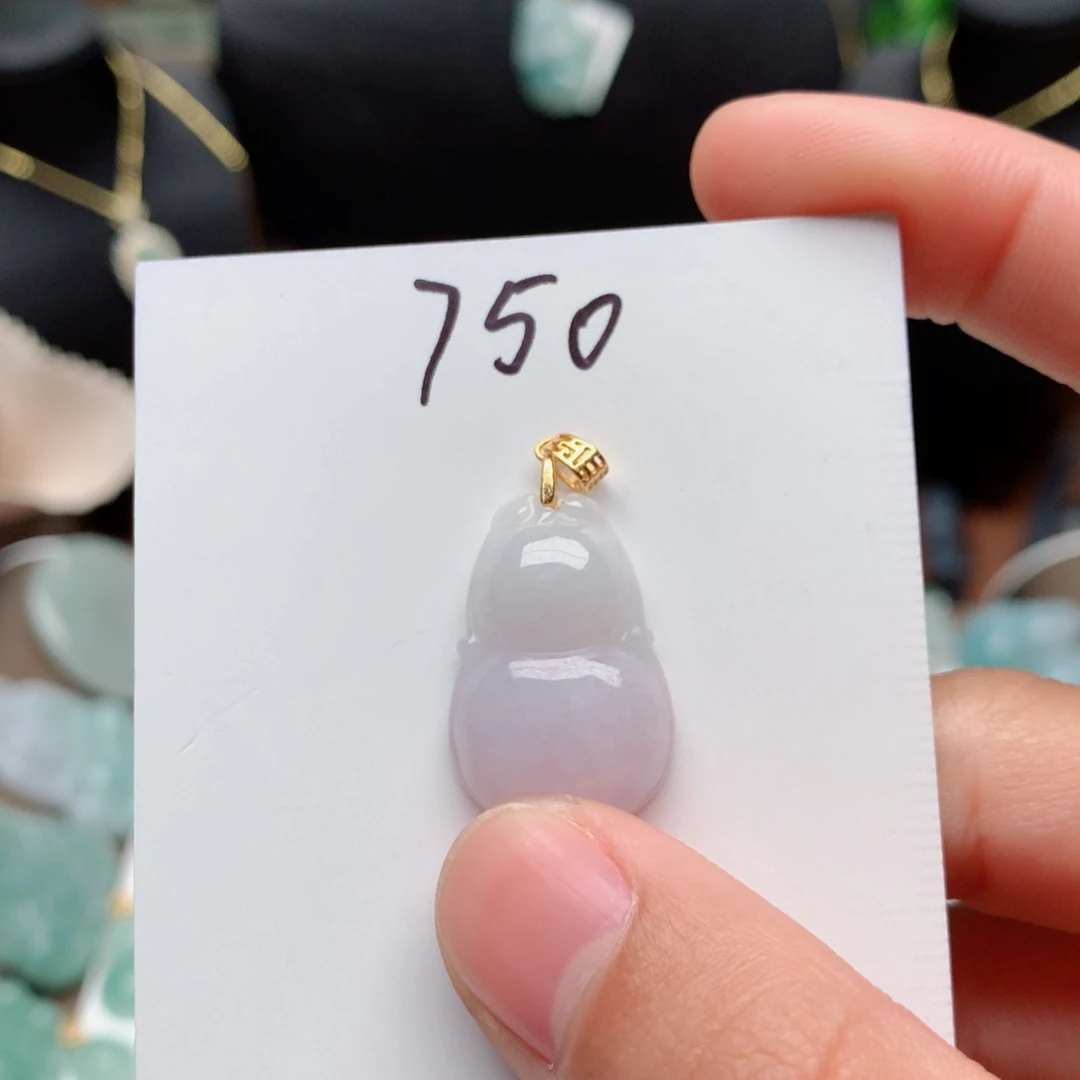 翡翠颈饰银S925镀金镶嵌吊坠