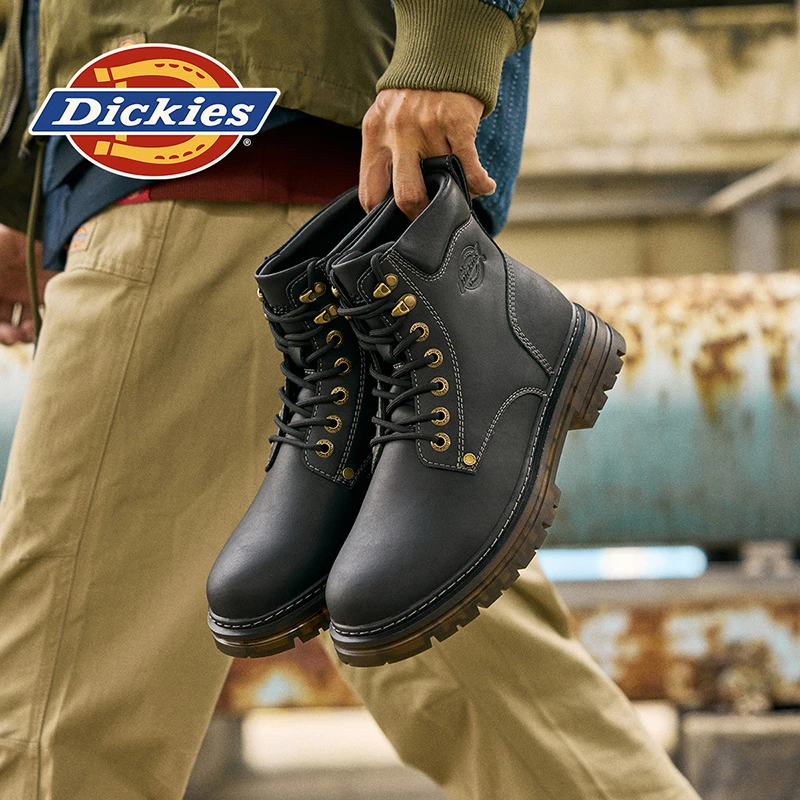 Dickies休闲马丁靴男士时尚百搭真皮复古潮流英伦风户外厚底高帮