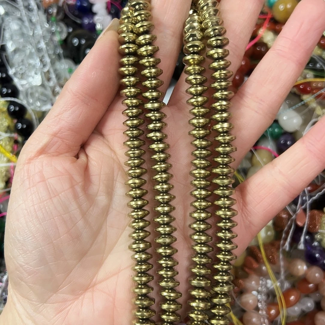 玛瑙/玉髓未镶嵌珠宝半成品，卡8黑胆石飞碟高保色一条