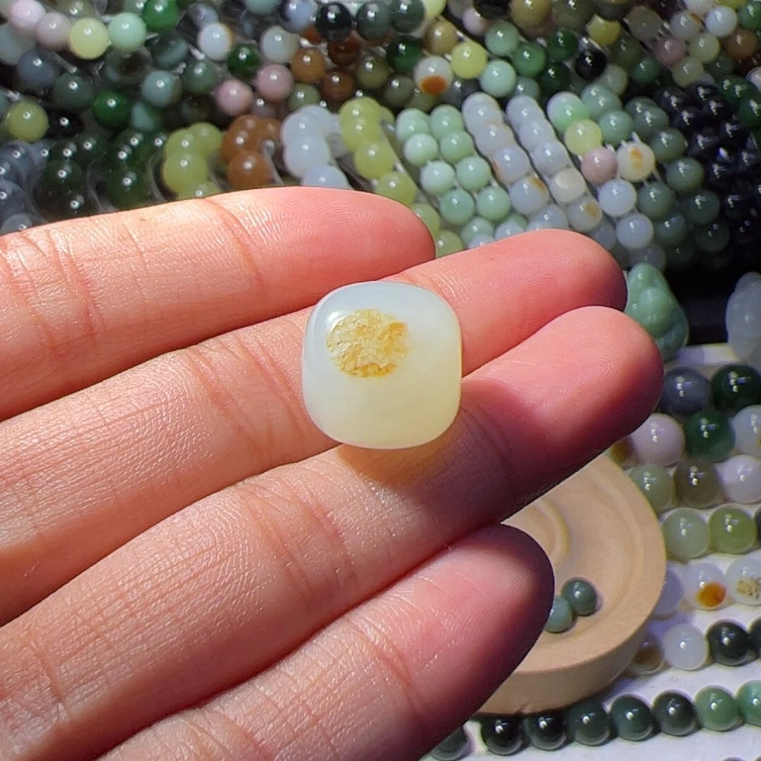 【闪购商品】未镶嵌和田玉珠宝奇石新疆白玉老型13x14mm