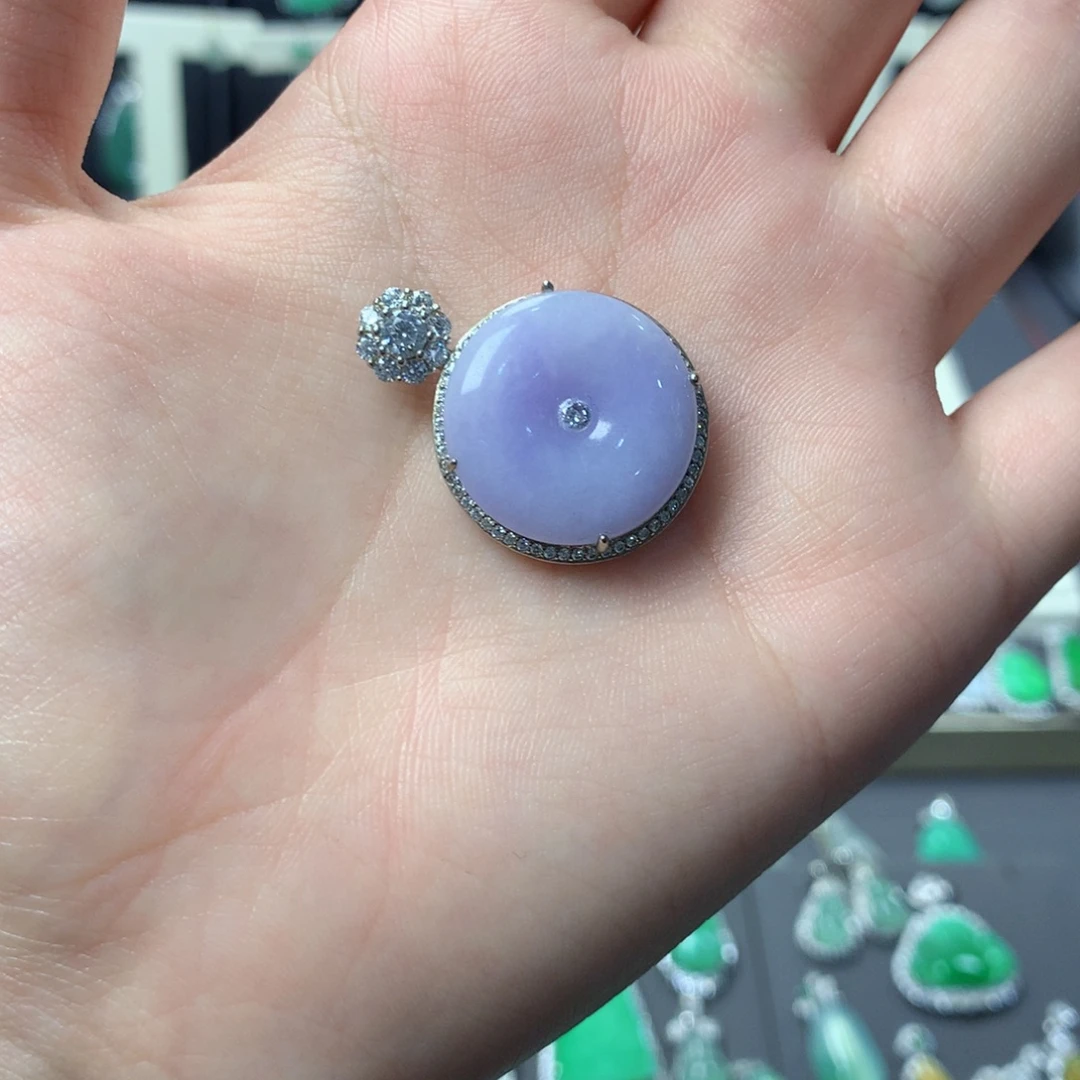 小***台翡翠银S925镶嵌挂件