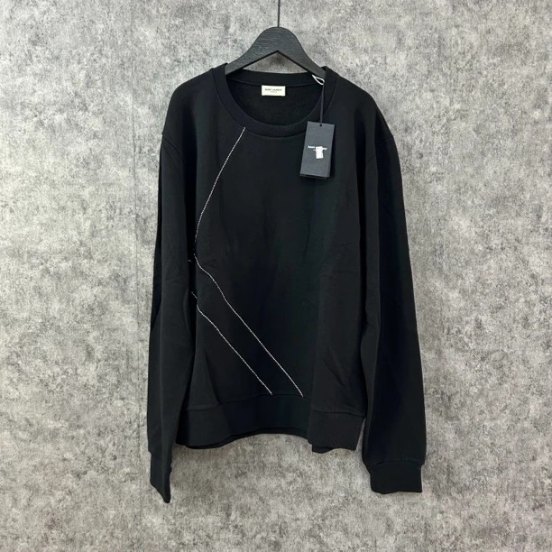 未使用 YSL/圣罗兰 圣罗兰黑色圆领卫衣