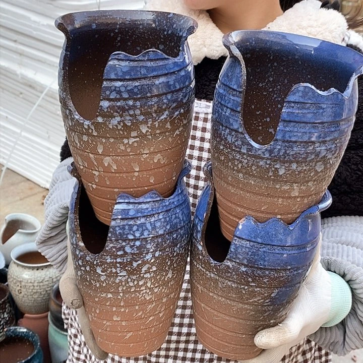 紫砂花盆瑕疵口13高18瑕疵