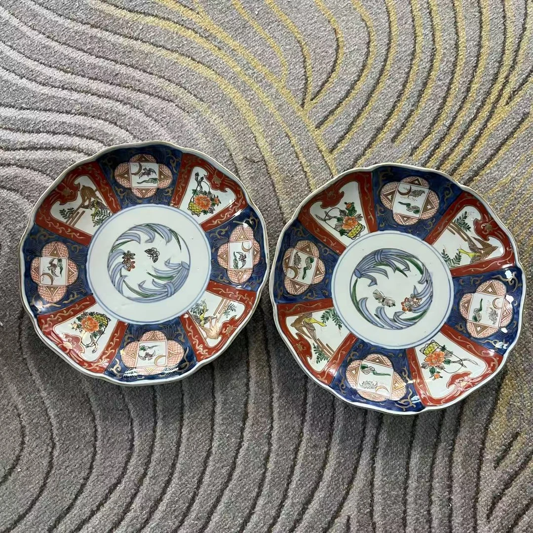 F369五彩开窗花卉纹盘【一套】