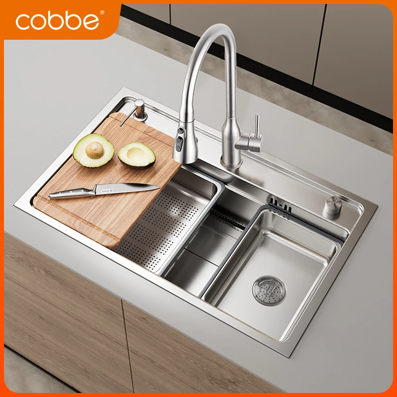 卡贝小米粒加厚本色大单槽抗污耐刮厨房水槽厨房大单槽()