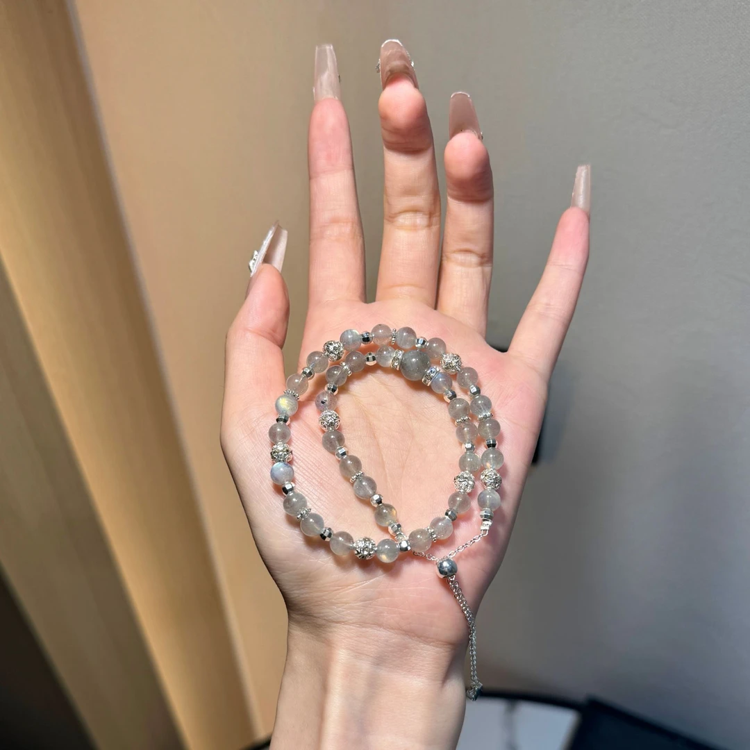 FIVEWALKFIVEWALK品牌“倾月”灰月光百搭多圈手串手链灰色